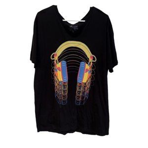 Headphones Crooked Monkey mens tshirt size Large